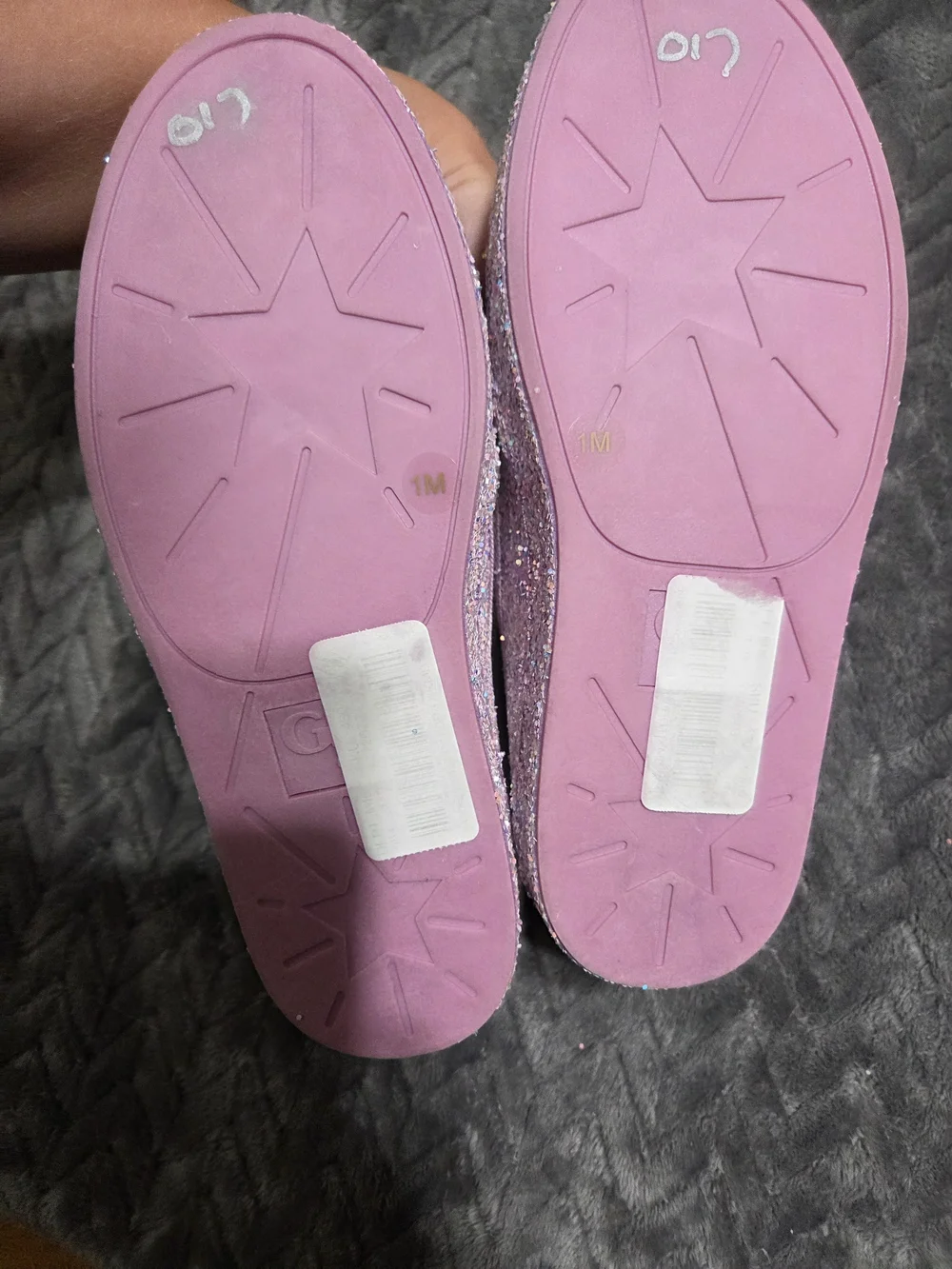 GB girls Lilac Glitter Slip-On Kids Shoes